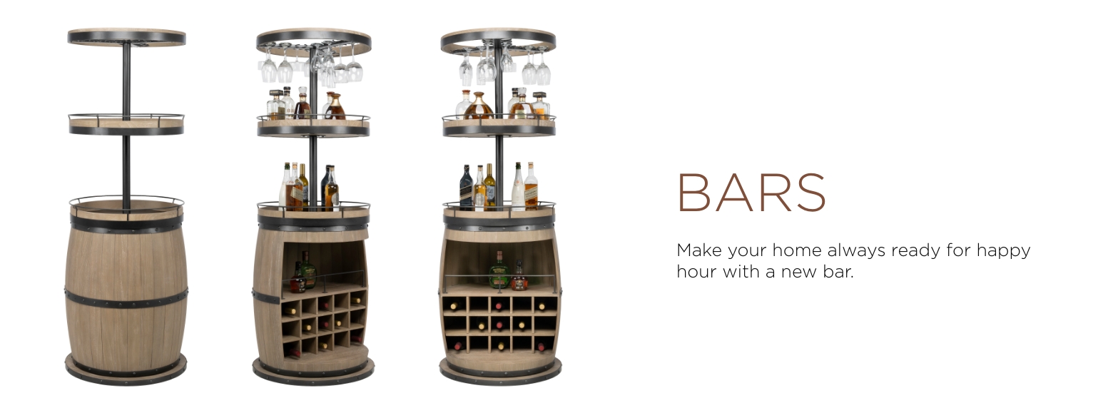 Bars. Get your home ready for happy hour with our selection of bars.